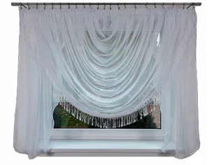 Firana Gotowa Monaco Frędzle 400x150 WOAL Firanka - Firany - miniaturka - grafika 1