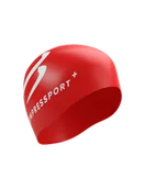 Pływanie - COMPRESSPORT Czepek pływacki Swimming Cap red/white - miniaturka - grafika 1