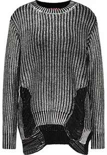 myMo ROCKS Damski sweter z dzianiny, czarny srebrny, XL-XXL - Swetry damskie - miniaturka - grafika 1
