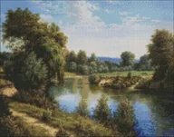 Malowanie po numerach - Diamentowa mozaika - Letni pejzaż 40x50cm - Ideyka - miniaturka - grafika 1