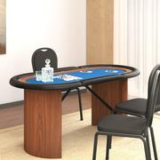 Zestawy do pokera - vidaXL Stół pokerowy dla 10 osób, niebieski, 160x80x75 cm - miniaturka - grafika 1