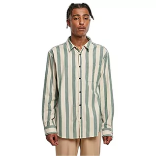 Koszule męskie - Urban Classics Męska koszula w paski, Greenlancer/softseagrass, XS - grafika 1