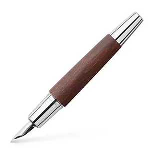 Faber Castell 148200 E-Motion pióro, drewno/chrom, wraz z opakowaniem na prezent, drewno brzozowe ciemnobrązowe 148212 - Pióra kulkowe - miniaturka - grafika 1