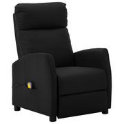Fotele - vidaXL Rozkładany fotel masujący, czarny, ekoskóra - miniaturka - grafika 1