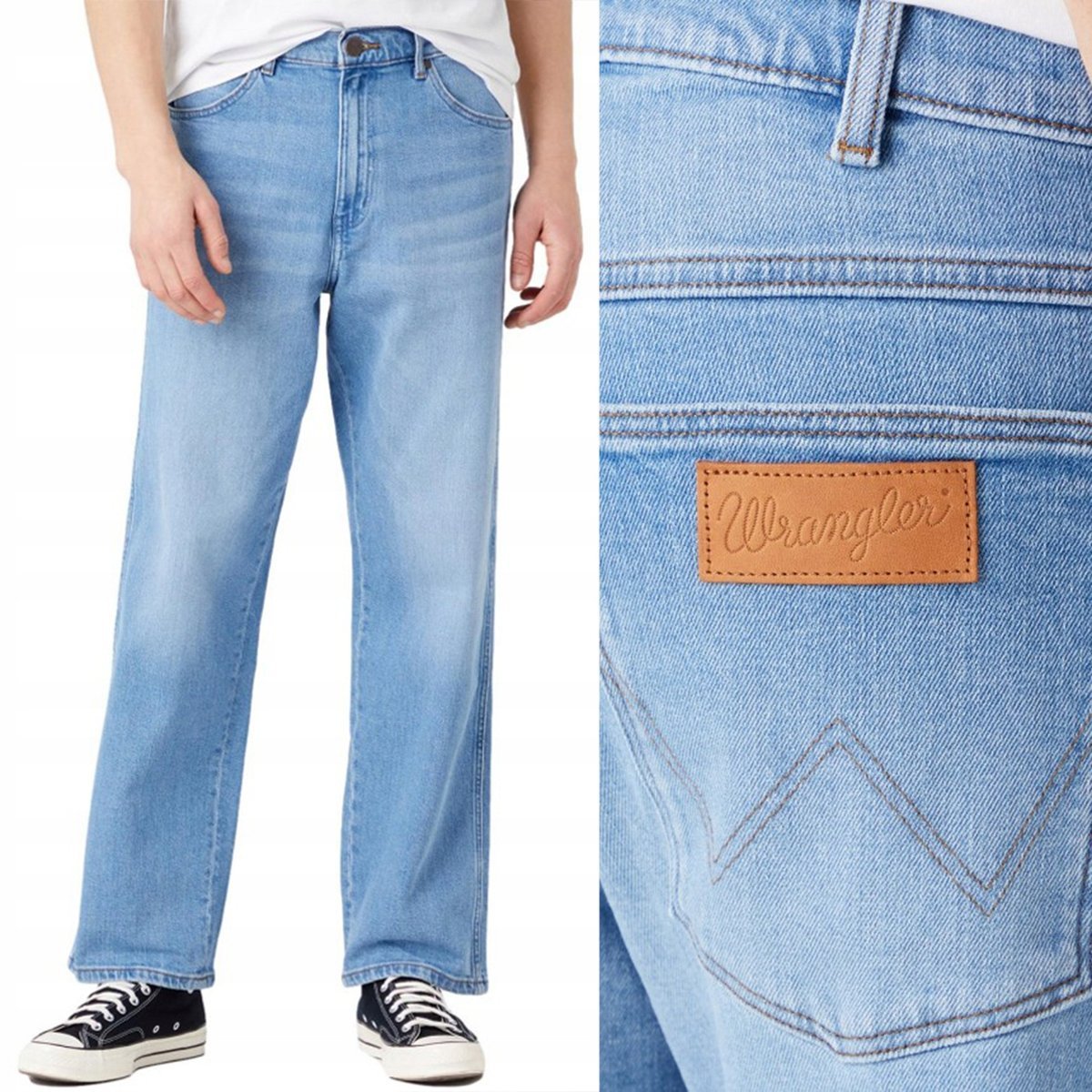 Wrangler Redding This Time bardzo luźne proste spodnie jeansowe W38 L34
