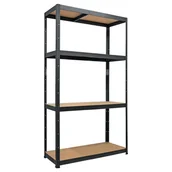 Półki do salonu - Metalkas Regał metalowy szary 164 x 80 x 40 cm 4 półki HDF/125 kg - miniaturka - grafika 1