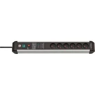 Inne akcesoria elektryczne - Listwa przeciwprzepięciowa Premium Protect line 6 gniazd 3m czarno/srebrna Brennenstuhl 1391014600 - miniaturka - grafika 1