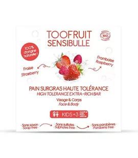 Toofruit Toofruit Kostka Dermatologiczna Truskawka i Malina 85g 5CF9-14768 - Kosmetyki kąpielowe dla dzieci - miniaturka - grafika 1