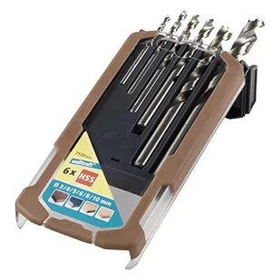 WOLFCRAFT Zestaw 6 wierteł spiralnych do drewna HSS Professional w kasecie z two (7120000) - Wiertła - miniaturka - grafika 1