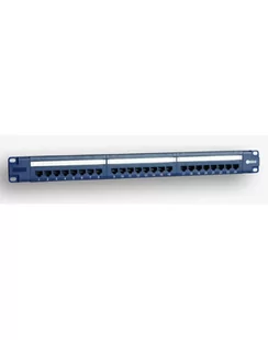 EmiterNet Panel 19'';, 24xRJ45 UTP kat5e (1U) z półką, niebieski (PoE) - Panele krosownicze - miniaturka - grafika 1
