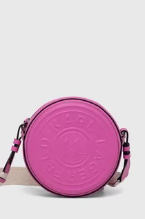 Torebki damskie - Karl Lagerfeld torebka skórzana kolor różowy - grafika 1