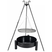 Ruszty - Farmcook Grill ogrodowy na trójnogu z rusztem ze stali nierdzewnej 70cm Czarny + Palenisko ogrodowe PAN 33 80cm - miniaturka - grafika 1