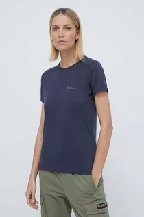 Koszulki sportowe damskie - Jack Wolfskin t-shirt sportowy Vonnan kolor granatowy 1810061 - grafika 1