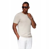 Koszulki męskie - Klasyczna koszulka męska ze ściągaczami jasnoszara V3 OM-TSCT-0252 r. L - miniaturka - grafika 1