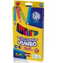 Kredki ołówkowe dwustronne jumbo ASTRA - 12=24 kolory z temperówką, złota i srebrna kredka w komplecie 312023910 - Przybory szkolne - miniaturka - grafika 1