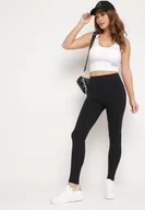 Legginsy - Czarne Legginsy z Wysokim Stanem i Gumką w Pasie Norolia - miniaturka - grafika 1