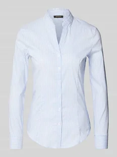 Bluzka koszulowa o kroju slim fit ze stójką - Koszule damskie - miniaturka - grafika 1