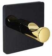 Wieszaki łazienkowe - Bisk Haczyk ścienny Style czarno złoty - miniaturka - grafika 1