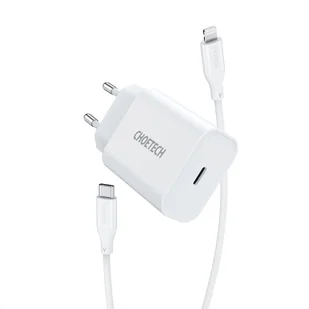Choetech ładowarka sieciowa USB Typ C 20W Power Delivery 3A + kabel USB Typ C - Lightning 1,2m biały (Q5004-V2-EU-CLWH) - Ładowarki do telefonów - miniaturka - grafika 2