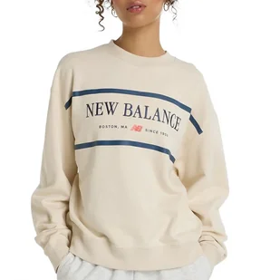 Bluza New Balance WT51923LIN - beżowa - Bluzy sportowe damskie - miniaturka - grafika 1