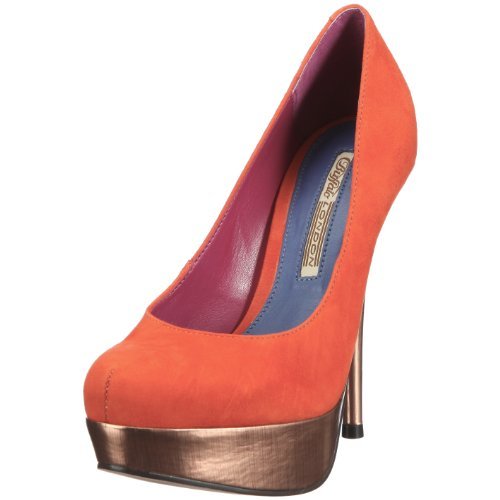 Buffalo London Damskie 14947-642 KID SUEDE ORANGE 74 czółenka, pomarańczowa - Pomarańczowy 74-36 EU
