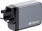 Akcesoria podróżnicze - Verbatim Ładowarka GaN Verbatim, USB 3.0, USB C, szara, 240 W, wymienne końcówki C,G,A - miniaturka - grafika 1