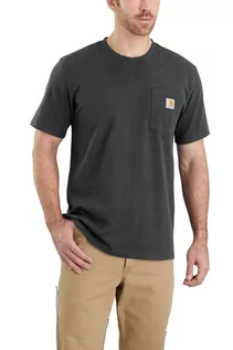 Koszulki sportowe męskie - Koszulka męska T-shirt Carhartt Heavyweight Pocket K87 CRH Carbon Heather - grafika 1