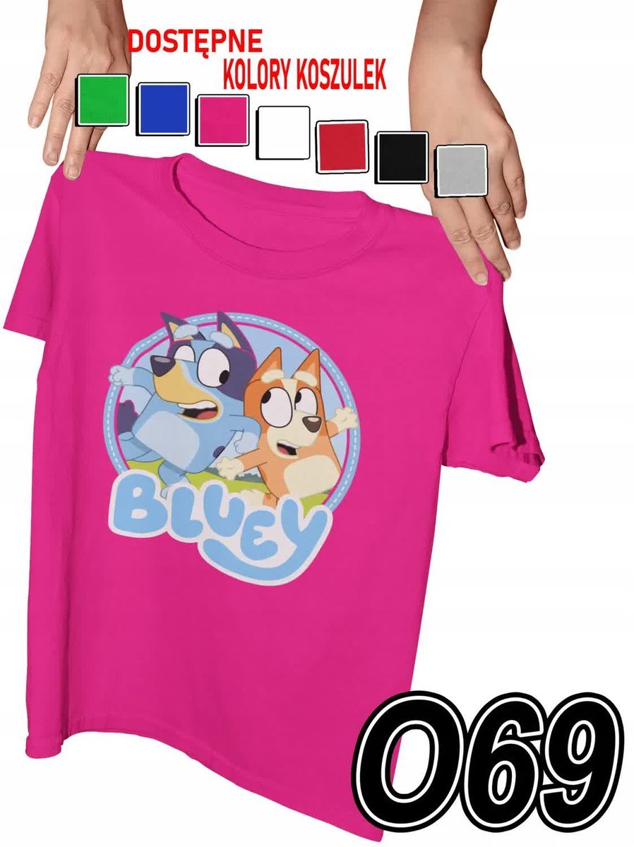 Koszulka Dziecięca Z Nadrukiem Niebieski Pies Pieski Różne - M 134-140