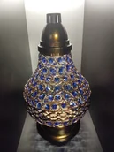 Lampiony i znicze - Znicz Znicze Lampion Na Grób Karafa Vip Złoto-Niebieska+Wkład - miniaturka - grafika 1