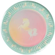 Naczynia i sztućce jednorazowe - Talerz papierowy jednorożec 8 sztuk - miniaturka - grafika 1