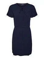 Sukienki - VERO MODA Damska sukienka VMCECILIA SS Short Dress WVN GA, Navy Blazer, XS, granatowy blezer, XS - miniaturka - grafika 1