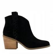 Botki damskie - TOMS DAMSKIE BOTKI CZARNE NA OBCASIE SKÓRZANE 39 JTB - miniaturka - grafika 1