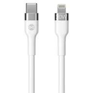 Kable USB - Forever Kabel Flexible USB-C/Lightning 20W 1m GSM115425 Biały - miniaturka - grafika 1
