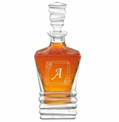 Karafki - Karafka geometric z grawerowanym inicjałem dla konesera whisky - miniaturka - grafika 1