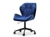 Fotele i krzesła biurowe - Granatowy Fotel Na Kółkach Do Biurka Velo Move Na Czarnym Stelażu - miniaturka - grafika 1