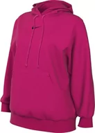 Bluzy damskie - Nike Damska bluza Top W NSW Phnx FLC Os Po Hoodie, Fireberry/Black, DQ5860-615, M - miniaturka - grafika 1