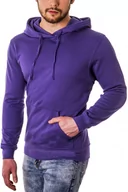 Bluzy męskie - Męska bluza z kapturem  sg1 fiolet - Risardi - miniaturka - grafika 1
