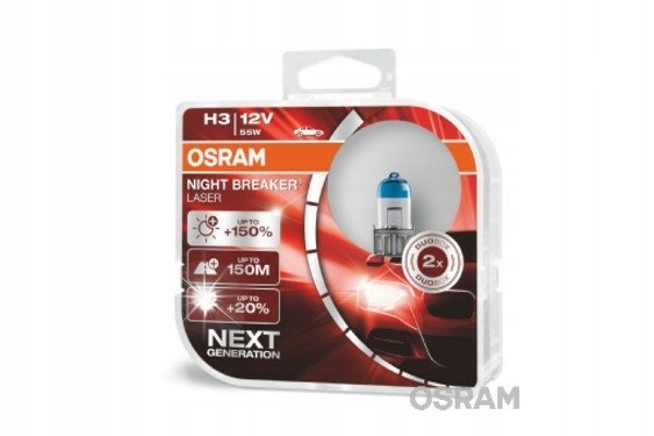 OSRAM Żarówki H3 Night Breaker Laser +150%