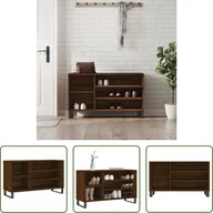 Szafki na buty - The Living Store Brązowy dębowy stojak na buty 102x36x60 cm materiał drewnopochodny - miniaturka - grafika 1