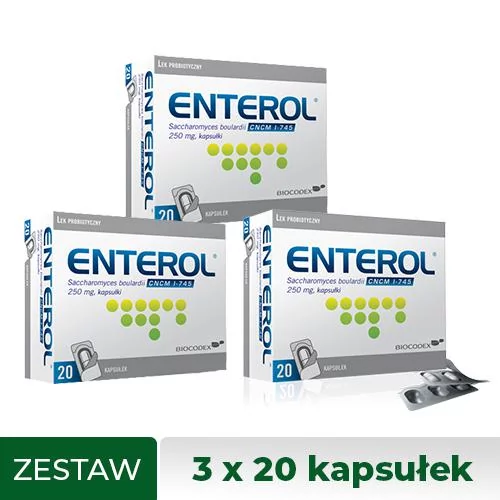 Zestaw Enterol 250, 3 x 20 kapsułek