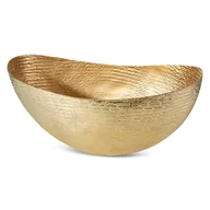 Tace i patery - Misa Metalowa W Prążki Pari 45X22X22 Złota - miniaturka - grafika 1