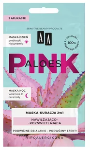 AA Aloes Pink nawilżająco-rozświetlająca maska kuracja dzień+noc 2x4g - Maseczki do twarzy - miniaturka - grafika 1