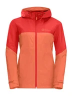 Kurtki i kamizelki sportowe damskie - Jack Wolfskin Kurtka przeciwdeszczowa w kolorze pomarańczowym - miniaturka - grafika 1