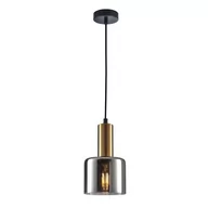 Lampy sufitowe - Italux Loftowa LAMPA wisząca SANTIA PND-65342-1-BRO-AMB sypialniany ZWIS szklany mosiądz PND-65342-1-BRO-AMB - miniaturka - grafika 1