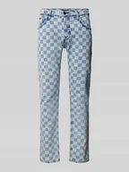 Spodnie męskie - Jeansy o kroju slim straight fit z 5 kieszeniami - miniaturka - grafika 1