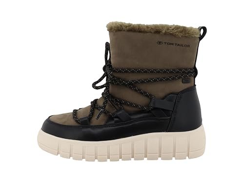 Tom Tailor Kids 8470060004 modne kozaki, czarne khaki, 33 EU, Black khaki., 33 EU