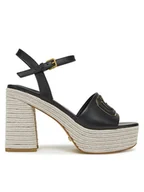 Espadryle damskie - Guess Espadryle FLJFML LEA03 Czarny - miniaturka - grafika 1