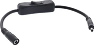 Kable - InLine® DC Kabel mit Schalter, DC ST/BU 4,0x1,7mm, AWG 18, schwarz, 0,20m - miniaturka - grafika 1