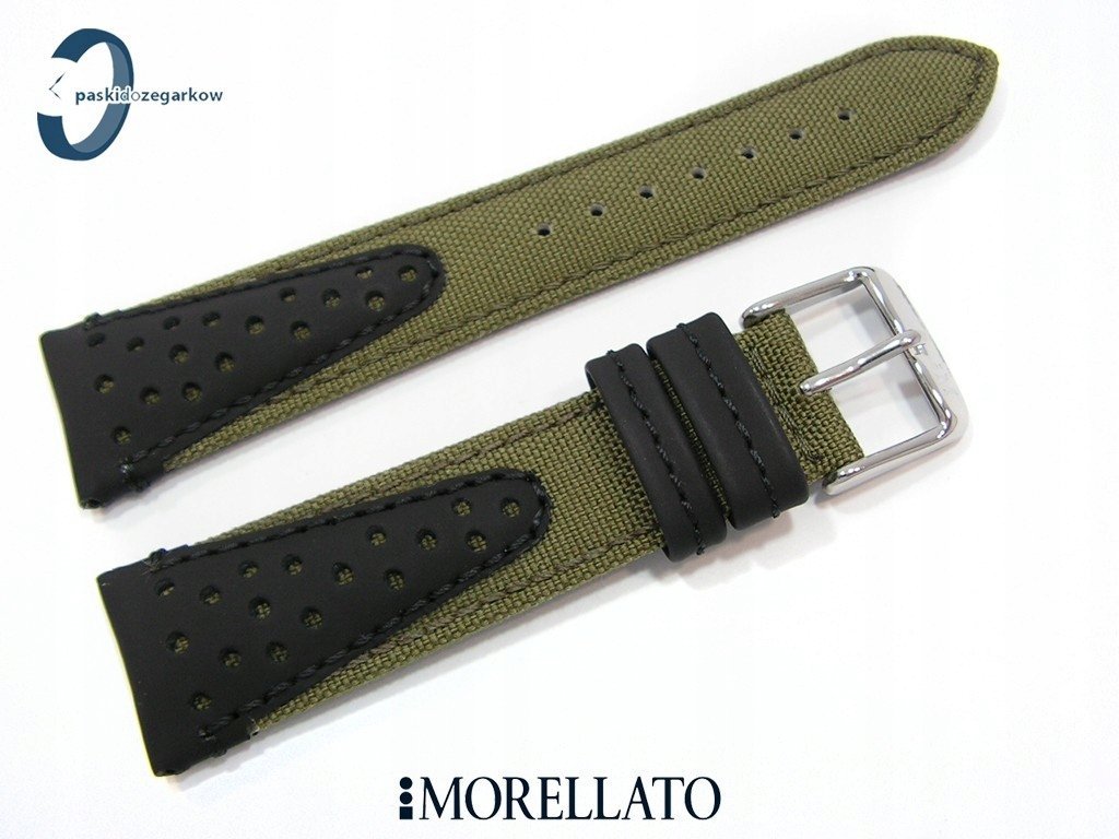 Pasek MORELLATO VOLLEY CORDURA 22 mm skórzano-materiałowy czarno-zielony