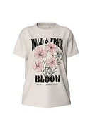 Koszulki i topy damskie - Vila T-shirt damski, Cloud Dancer/Print: be Nice, M - miniaturka - grafika 1